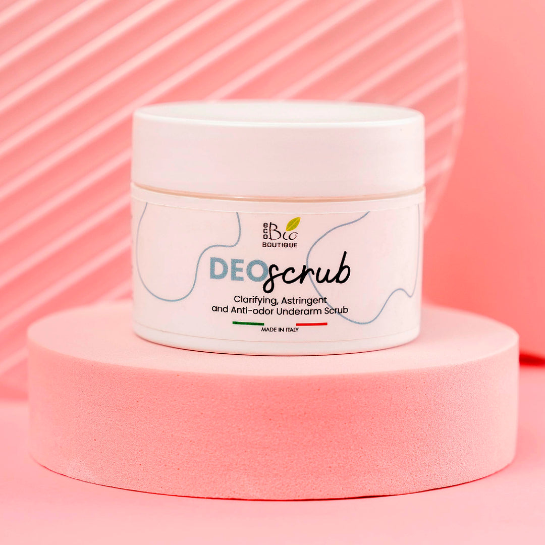 DeoScrub – Exfoliant pentru Axile Iluminator, Astringent și Anti-Miros | Eco Bio Boutique