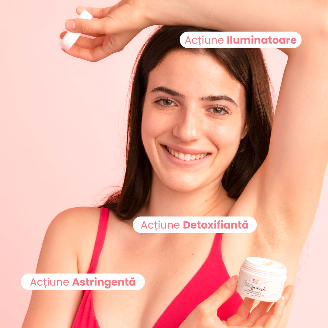DeoScrub – Exfoliant pentru Axile Iluminator, Astringent și Anti-Miros | Eco Bio Boutique