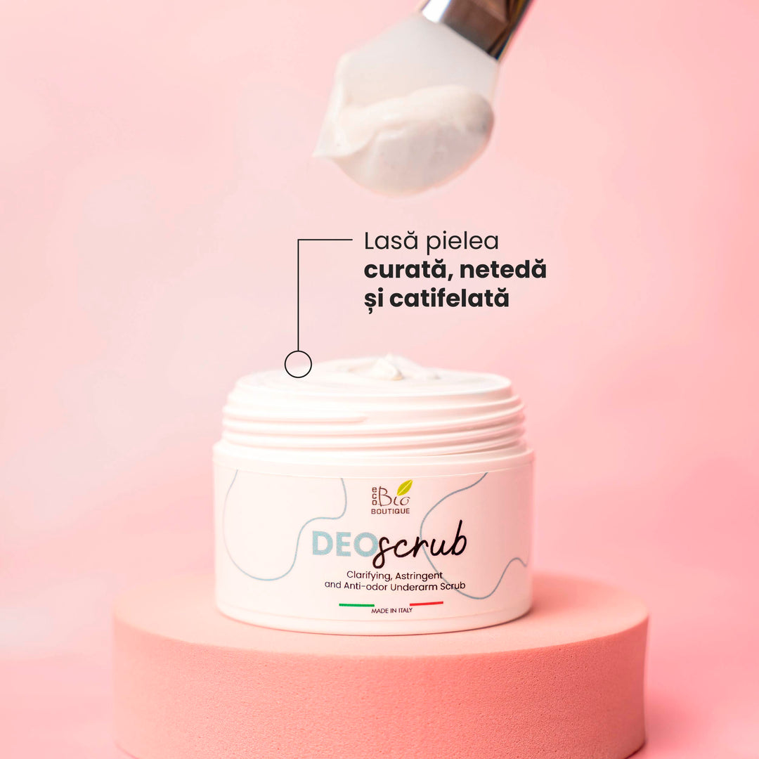DeoScrub – Exfoliant pentru Axile Iluminator, Astringent și Anti-Miros | Eco Bio Boutique