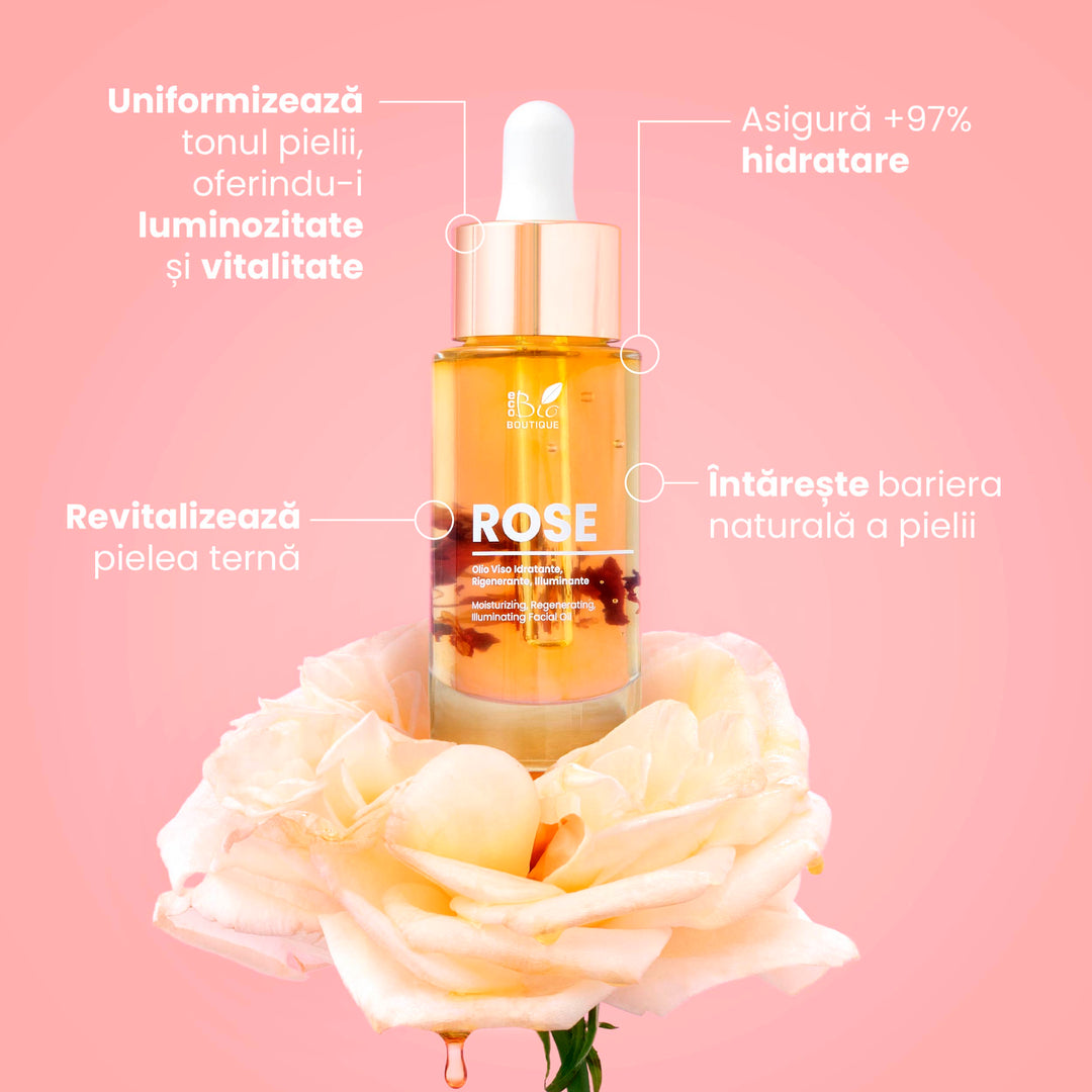 Rose – Ulei Facial Hidratant, Regenerator și Iluminator | Eco Bio Boutique